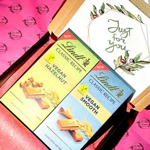 Vegan Chocolate Gift Box | Dairy Free Letterbox Hamper Vegan Treat Present Plant Based Chocolate Selection Gift Hamper Christmas Sweets Box