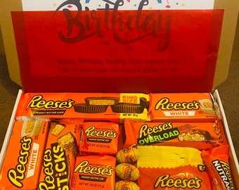 Caja de regalo Reeses / Cesta de Reese hecha a mano / Regalo de chocolate Reeces / Personalización gratuita / Regalos del Día de las Madres / Caja de Pascua Mantequilla de maní