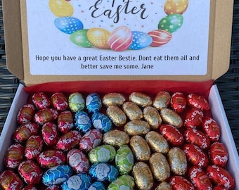 Personalizado Lindor Lindt chocolate huevos de Pascua dulces cesta golosinas caja de regalo regalos para él regalos para su lujosa caja de Pascua Lindt