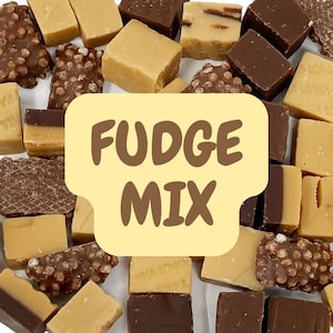 Vegetarian, Gluten Gelatine Free Handmade Fudge Gift Hamper Bag Pick & Mix Party Sweets Pouch Vanilla, Choco, Caramel, Sea Salt, Banana