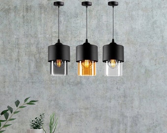 Hanging Ceiling Light Pendant Light Modern Chandelier Decorative Night Lamp Graphite Honey Transparent 1 Bulb