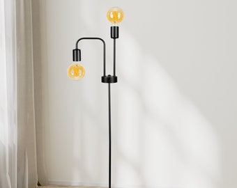 Lampe Stehlampe Stehleuchte Schwarz Metall