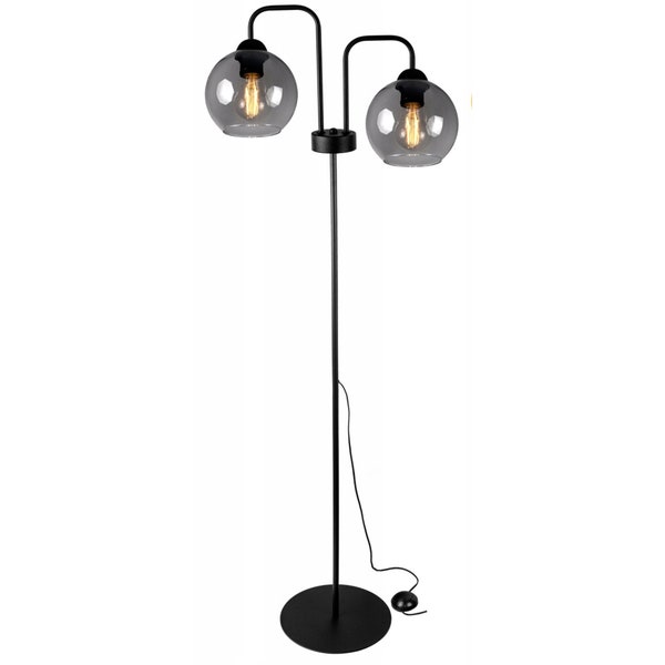 Lampe Stehlampe Stehleuchte Schwarz Metall Farbe nach Wahl - Graphit, Honig, Transparent