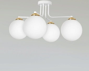 Ceiling light ceiling lamp white gold 3, 4, 5 bulbs