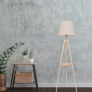 Lamp Floor Lamp Floor Lamp with Shelf Boho, Variants - Natural Wood, Brown Wood, Ebony