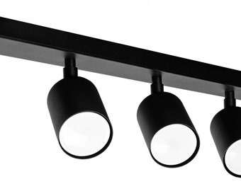 Plafonnier loft noir minimaliste avec plafonnier design spot flexible