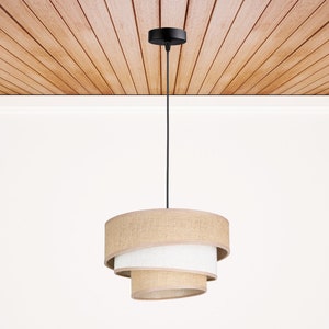 Lámpara colgante de techo ONLUX Boho, lámpara colgante moderna, lámpara de noche decorativa de yute blanco