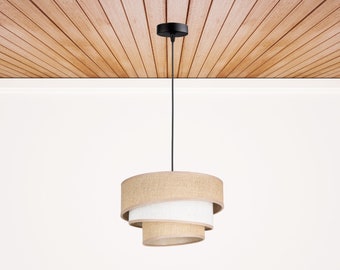 ONLUX Boho Hängende Deckenleuchte Pendelleuchte Modern Chandelier Dekorative Nachtlampe Jute Weiß