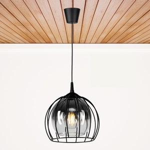 Hanging Ceiling Light Pendant Lamp Modern Chandelier Decorative Night Lamp Black-Graphite 1-Bulb