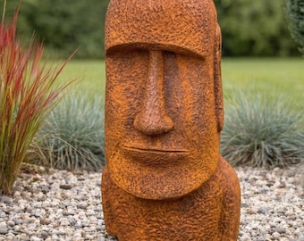 Moai tuinbeeld van Paaseiland – 36 cm massief stenen beeld (16 kg), vorst- en weerbestendig, handgemaakt in Duitsland, tuinkunst