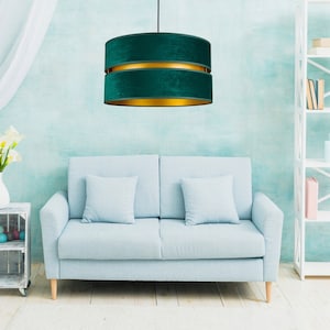 ONLUX Hanging Ceiling Light Pendant Lamp Modern Chandelier Light for Kitchen, Dining Room Living Room Hallway Decorative Night Lamp Green / Gold