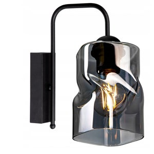 Wall light Modern wall lamp Black Industrial E27 Graphite / Transparent / Honey of your choice