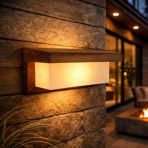 Rusty outdoor wall light, wall lamp, wall spotlight, garden socket, weathered steel, rust lamp, E27, IP44, 230V