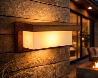 Rusty outdoor wall light, wall lamp, wall spotlight, garden socket, weathered steel, rust lamp, E27, IP44, 230V