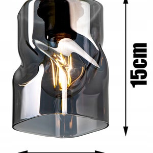 Hängende Deckenleuchte Pendelleuchte Glas Graphit Honig Transparent nach Wahl E27 3-Flammig Bild 2