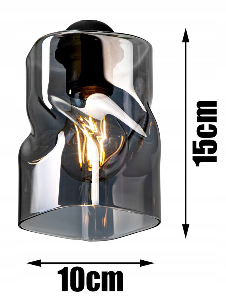 Hängende Deckenleuchte Pendelleuchte Glas Graphit Honig Transparent nach Wahl E27 3-Flammig Bild 2