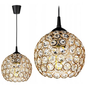 Hanging Ceiling Light Pendant Lamp Modern Chandelier Decorative Night Lamp Gold Glass 1-Bulb