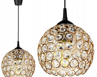 Hängende Deckenleuchte Pendelleuchte Modern Chandelier Dekorative Nachtlampe Gold Glas 1-Flammig