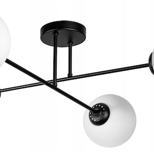 Ceiling light lamp ceiling lamp black loft industrial E27 230V black white ball 4-bulb image 4