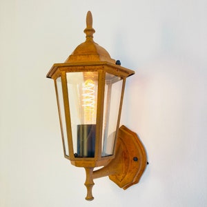 Retro-style outdoor wall light with real rust, outdoor lamp, outdoor light, wall lamp, wall light, outdoor - LuminaRust No. 561