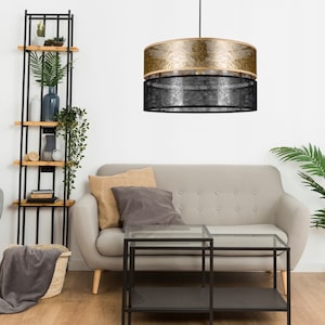 Hanging Ceiling Light Pendant Lamp Modern Chandelier Decorative Night Lamp Gold - Black
