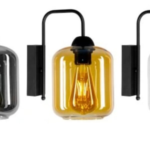 Wall light wall lamp lamp black modern 230V E27 1 bulb graphite, honey, transparent of your choice