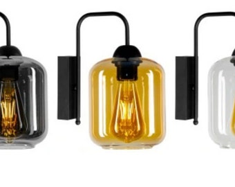 Wall light wall lamp lamp black modern 230V E27 1 bulb graphite, honey, transparent of your choice