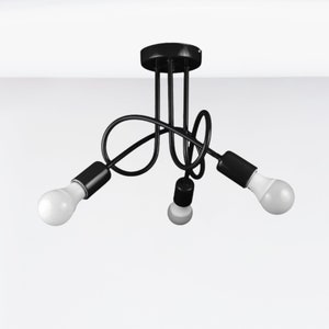 3-flame black Modern loft lamp for a distinctive and elegant look