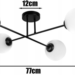 Ceiling light lamp ceiling lamp black loft industrial E27 230V black white ball 4-bulb image 3