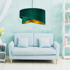 ONLUX Hanging Ceiling Light Pendant Lamp Modern Chandelier Light for Kitchen, Dining Room Living Room Hallway Decorative Night Lamp Green / Gold
