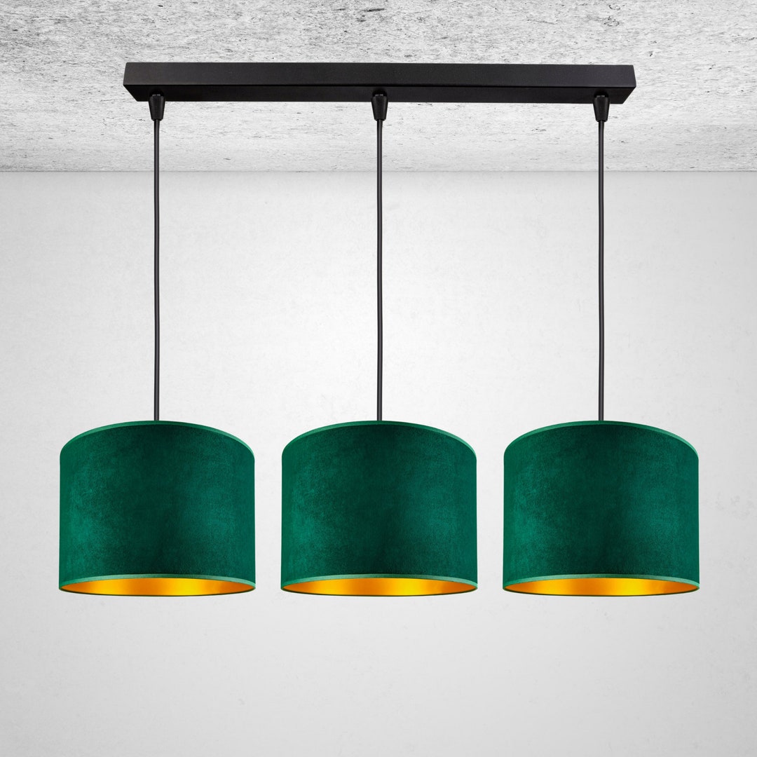Modern Hanging Lamp With Velvet Shade Stylish Pendant Lamp in Bottle ...