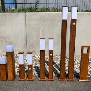 Path lights rust lamp outside LED E27 outdoor light floor lamp outside 50/60/80/100 cm IP54 LED garden lamp 230V rust