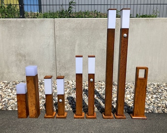 Path lights rust lamp outside LED E27 outdoor light floor lamp outside 40/50/60/80/100 cm IP54 LED garden lamp 230V rust