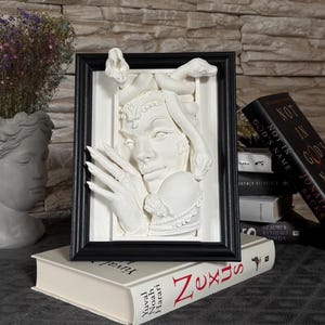 Medusa Wall Art / 3D Printed Framed Sculpture / Greek Mythology Decor