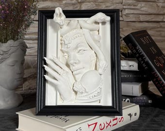 Medusa Wand Kunst / 3D Gedruckte Skulptur mit Rahmen / Griechische Mythologie Dekoration