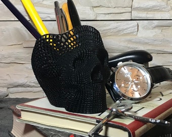 Pen/ Candy / Makeup Brush Skull holder / 3D printed