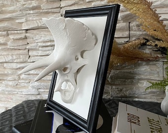 Framed Triceratops Skull Wall Art / 3D printed