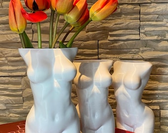 Woman Torso Statue Vase / 3D Printed