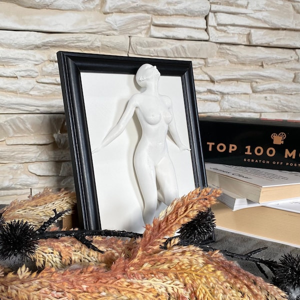 Framed Female Torso Wall Art / 3D Printed