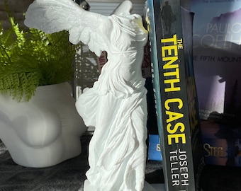 Winged Victory Bookend – Greek Goddess Statue, Unique Bookshelf Decor