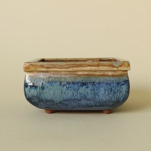 Bonsai pot, 12.5 x 12.5 x 6.5 cm.