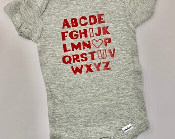 Alphabet Baby Shirt. ABC, I LOVE You