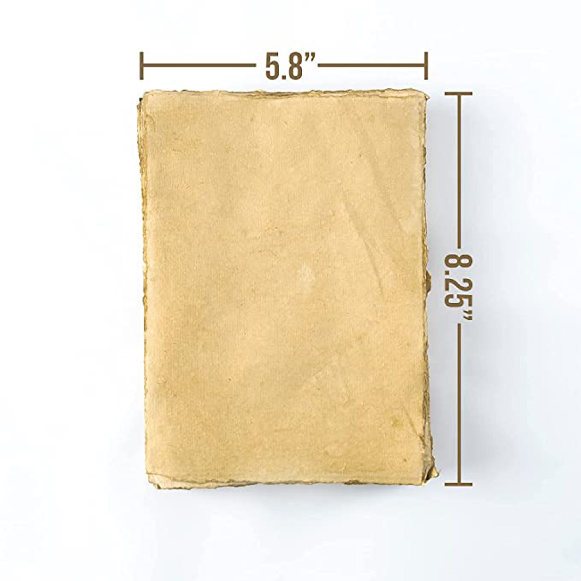 A4 Blank Deckle Edge Ruled Paper, Vintage Paper Notebook, Handmade