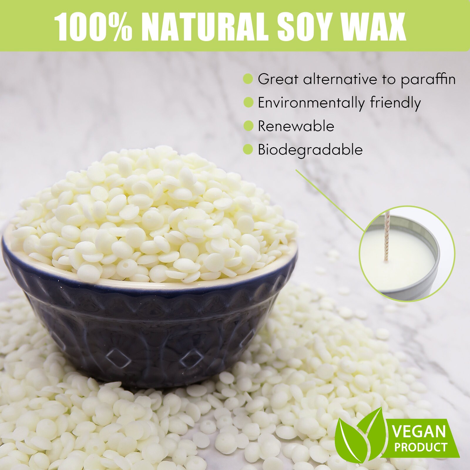Soy Wax 100 Natural Soy Candle Wax Beads Organic SOYA Wax Etsy UK