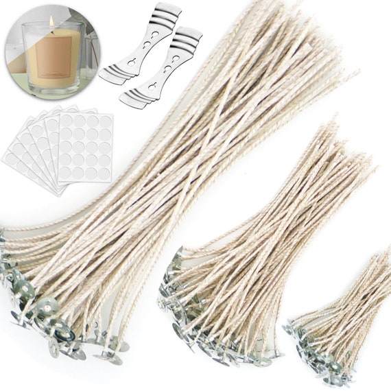 Vegan Soy Wax Candle Wicks with Holders, DIY Candle Making Supplies