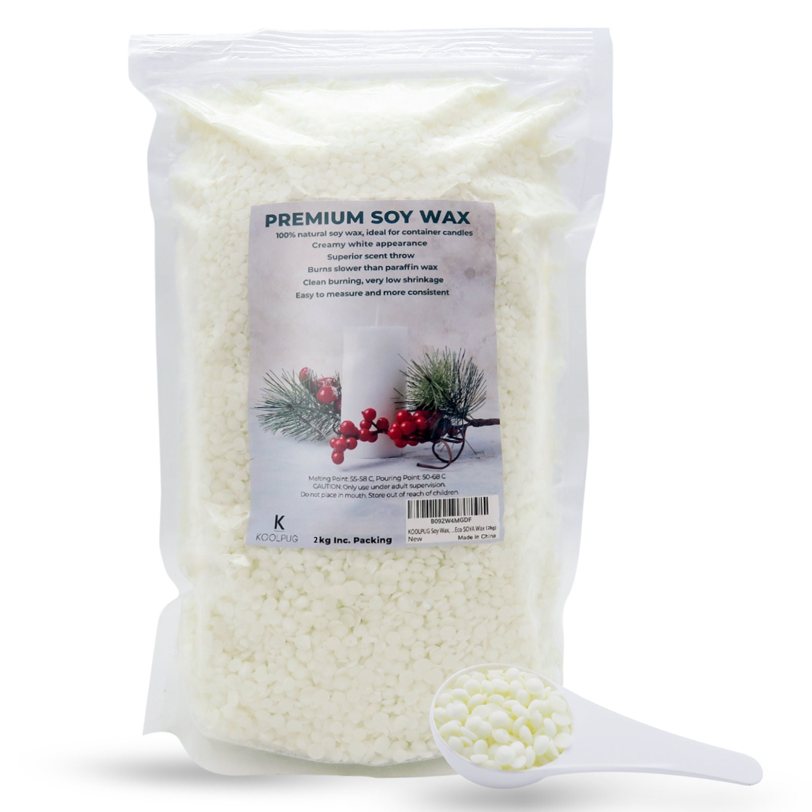 White Paraffin Wax for Candle Making - Wax Flakes 500g - Melting point 58C