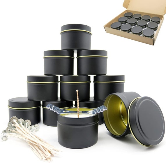 Candle Tins 4 Oz, 12 Pcs Candle Containers With 15 Soy Pre Waxed Candle  Wicks, Metal Tins for Candle Making Empty, Candle Jars 