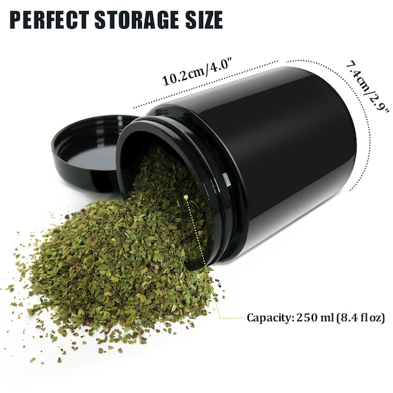 Large 250ml UV Glass Stash Jar Smell Proof Container Airtight Herb