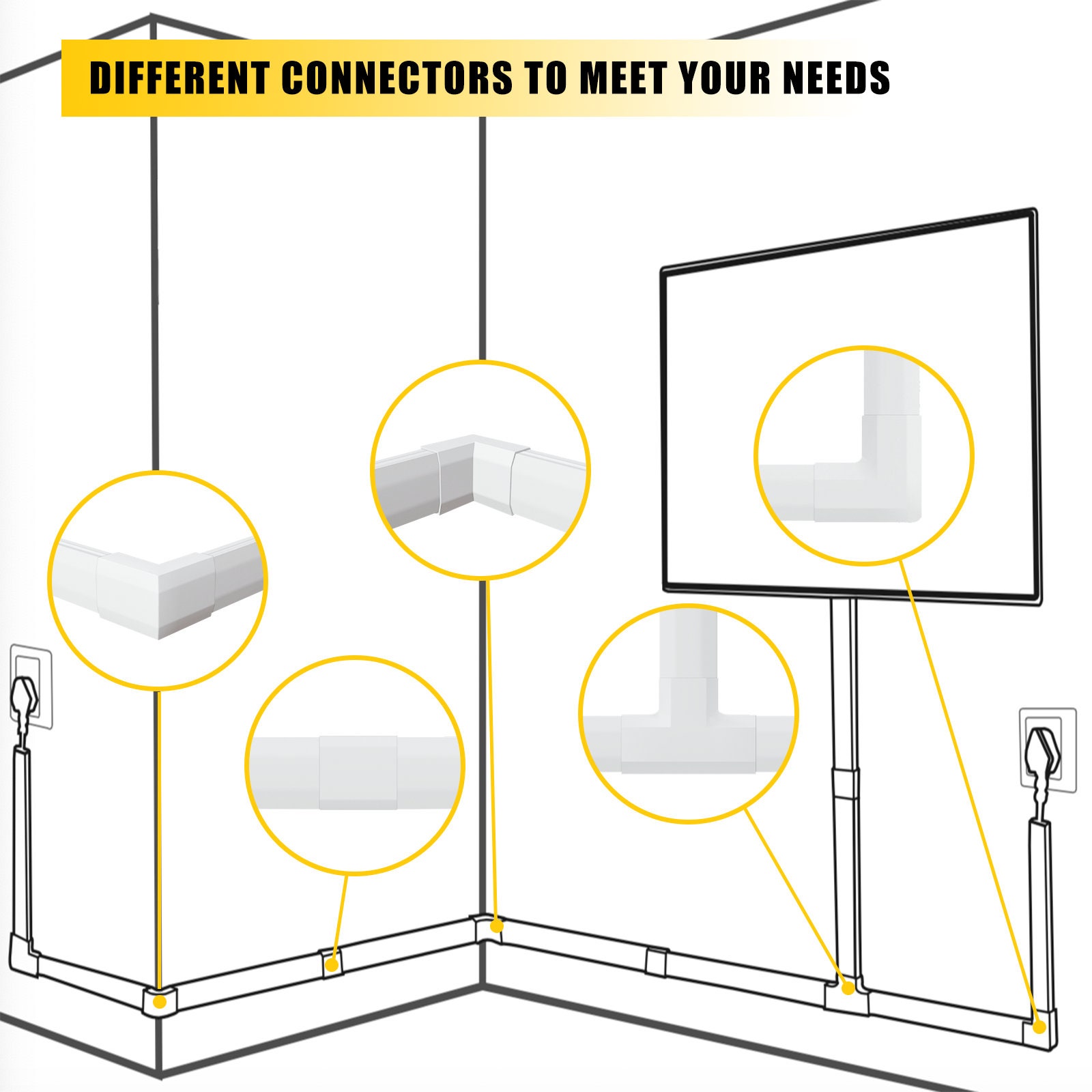 4M TV Cable Tidy White Cable Trunking Wire Tidy Conduit | Etsy