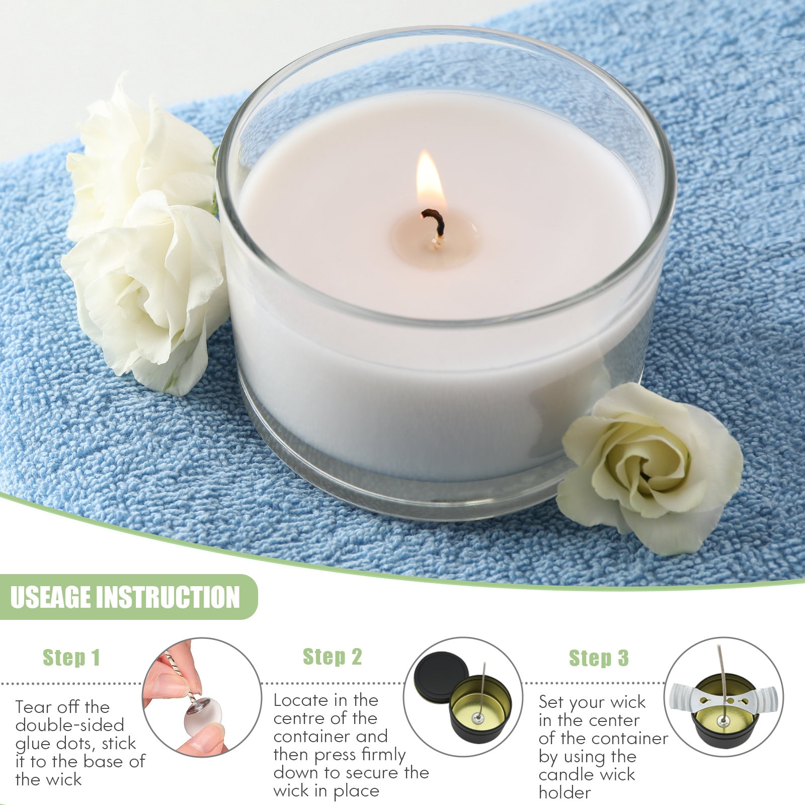 Candle Wicks Prewaxed 100 Soy Wax Candle Wicks for Making Etsy UK